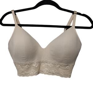 Natori Bliss Sz 32DDD Perfection Wireless T Shirt Bra Tan Lightly Lined Molded